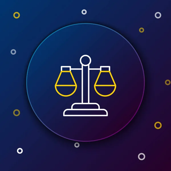 Κλίμακα Της Δικαιοσύνης Εικονίδιο Απομονώνονται Μπλε Φόντο Σύμβολο Του Δικαστηρίου — Διανυσματικό Αρχείο