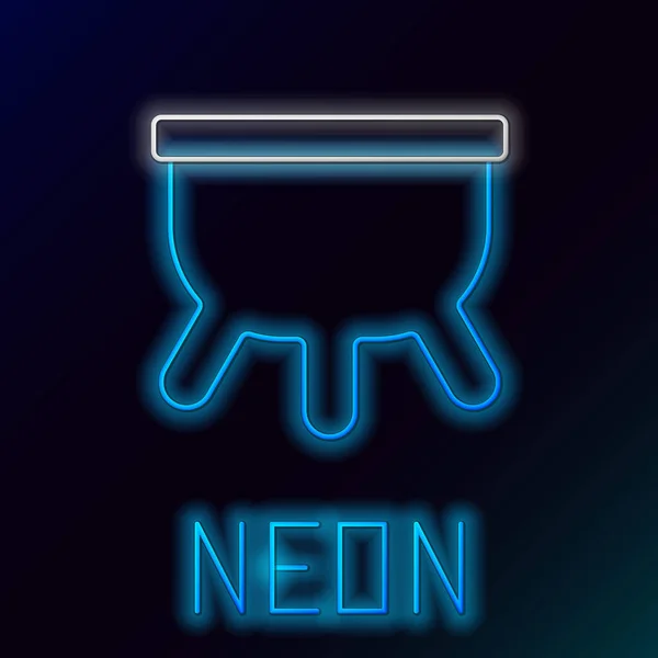 Glödande Neon Linje Udder Ikon Isolerad Svart Bakgrund Färgstarkt Skisskoncept — Stock vektor