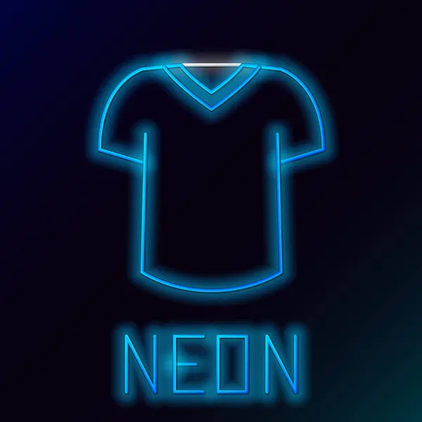 Glowing Neon Line Shirt Ikon Terisolasi Pada Latar Belakang Hitam - Stok Vektor