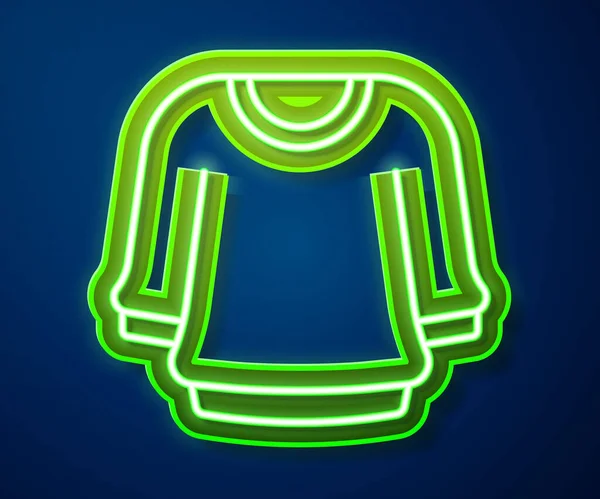 Leuchtende Leuchtschrift Pullover Symbol Isoliert Auf Blauem Hintergrund Pullover Symbol — Stockvektor