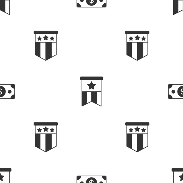 Установите Стопки Бумажных Денег Наличными Американский Флаг Плавному Шаблону Вектор — стоковый вектор