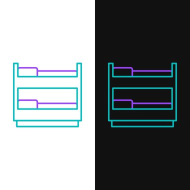 Ranza çizgi simgesi beyaz ve siyah arkaplanda izole edildi. Renkli taslak konsepti. Vektör.