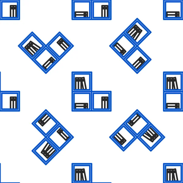 Linienregal Mit Büchersymbol Isoliert Nahtlose Muster Auf Weißem Hintergrund Regale — Stockvektor