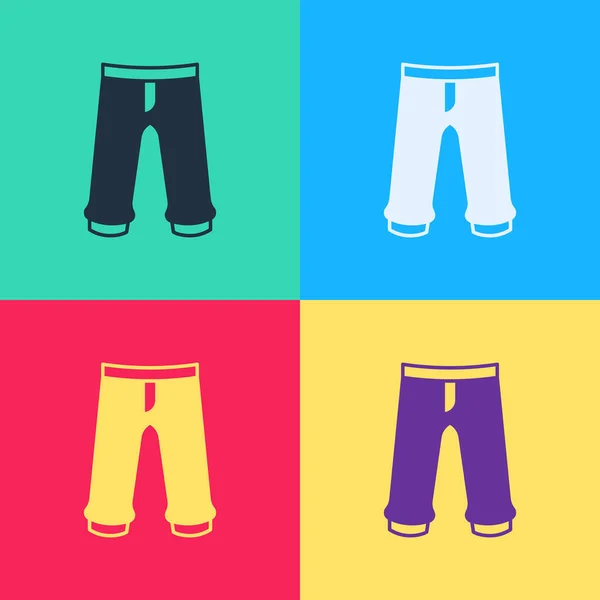 Pop Art Pants Simgesi Renk Arkaplanında Izole Edildi Pantolon Imzası — Stok Vektör