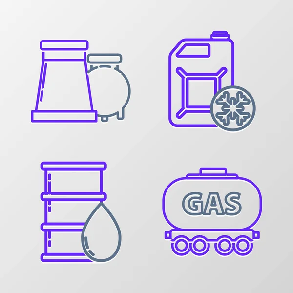 Petrol Varili Antifriz Teneke Kutu Petrol Gaz Sanayi Fabrikası Ikonu — Stok Vektör