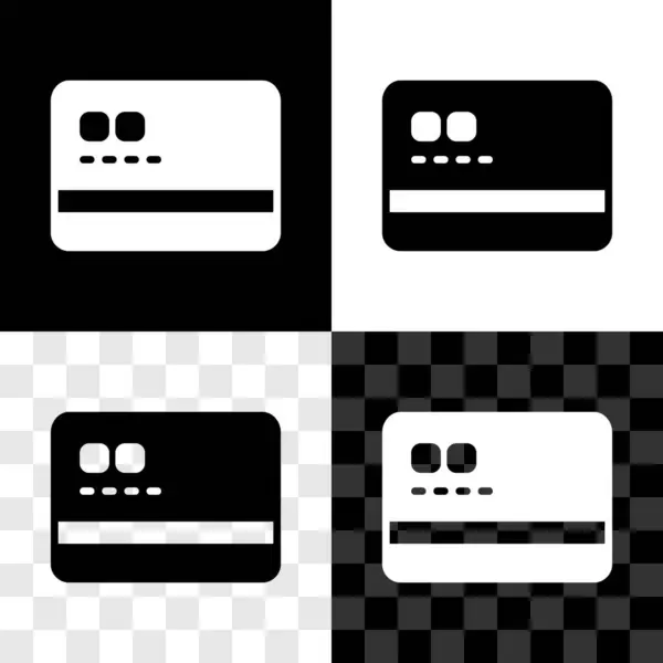 Nastavit Ikonu Kreditní Karty Izolované Černobílém Průhledném Pozadí Online Platba — Stockový vektor