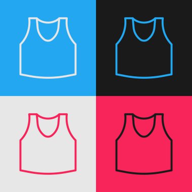 Pop Art Line Undershirt simgesi renk arkaplanında izole edildi. Vektör
