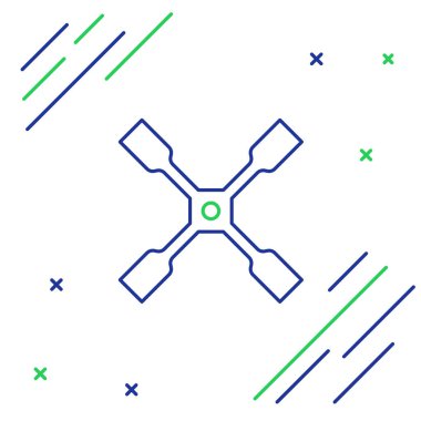 İngiliz anahtarı simgesi beyaz arkaplanda izole edildi. Tekerlek desteği. Renkli taslak konsepti. Vektör