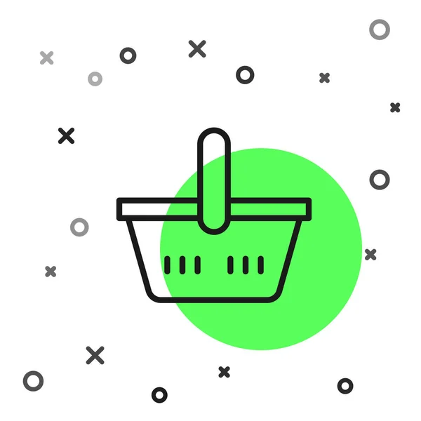 黑线购物篮图标孤立在白色背景 网上购物的概念 送货服务标志 购物车的标志 — 图库矢量图片
