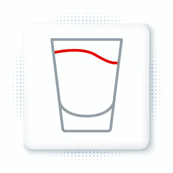 Line Shot Glass Icon Isolated White Background Colorful Outline Concept — Stock Vector