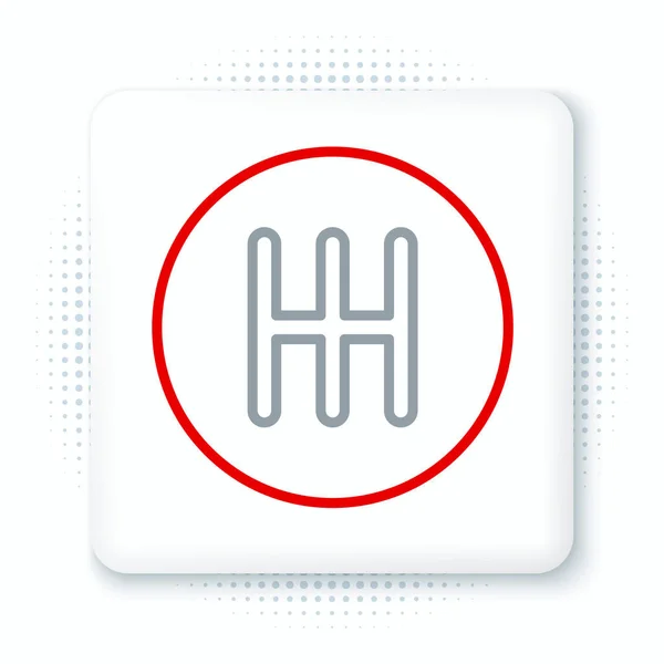 Line Gear Shifter Symbol Isoliert Auf Weißem Hintergrund Übertragungssymbol Buntes — Stockvektor