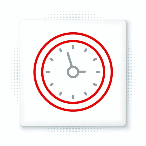 Icona Dell Orologio Linea Isolato Sfondo Bianco Simbolo Temporale Concetto — Vettoriale Stock