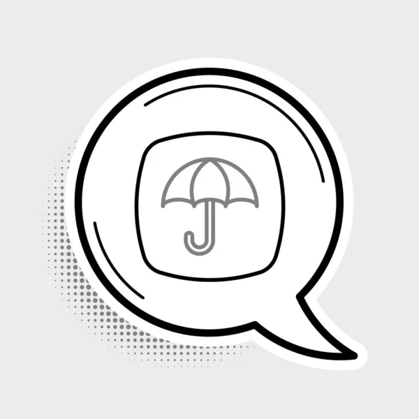 Ligne Paquet Livraison Avec Icône Symbole Parapluie Isolé Sur Fond — Image vectorielle
