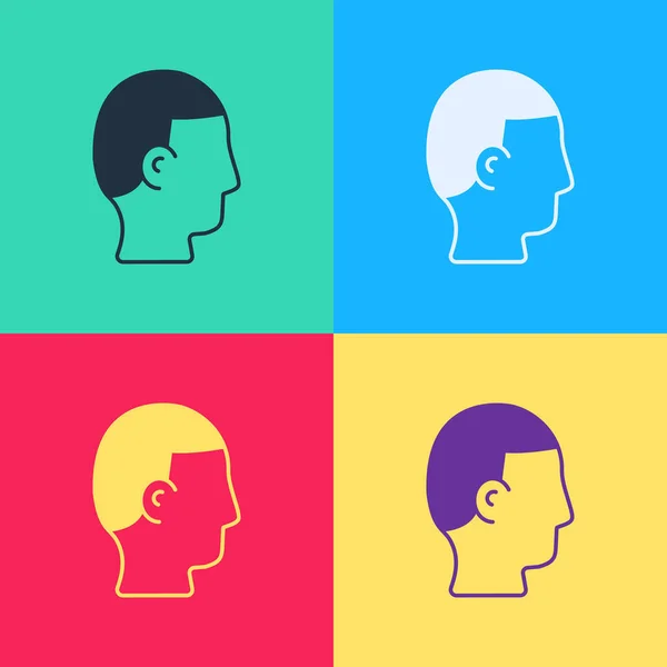 Pop Art Hairstyle Men Icon Isolated Color Background Vector — Stock Vector
