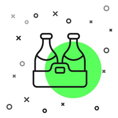 Siyah çizgi şampanya şişesi ikonu beyaz arka planda izole edilmiş. Mutlu Noeller ve mutlu yıllar. Vektör.