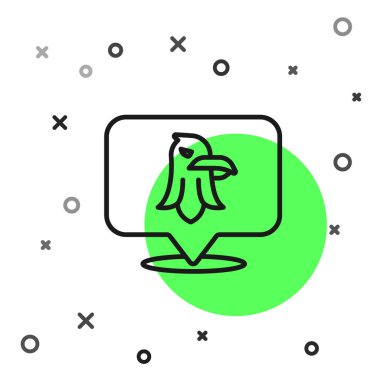 Siyah çizgi kartal simgesi beyaz arkaplanda izole edildi. Amerikan başkanlık sembolü. Vektör