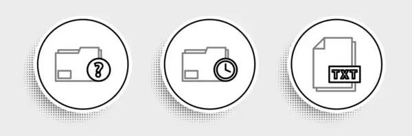 Задать Строку Txt File Document Unknown Folder Document Clock Icon — стоковый вектор
