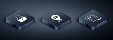 Isometric Freelancer 'ı çevrimiçi çalışan ve simge haline getir. Vektör.