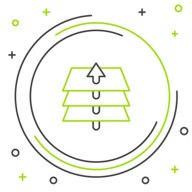 Çizgi Katmanları simgesi beyaz arkaplanda izole edildi. Renkli taslak konsepti. Vektör.