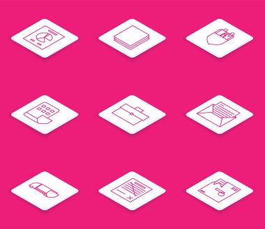 Grafik grafiği ile satır belgesini Temiz Kağıt Aile sigorta kalkanı Smartphone Posta ve e-posta teslimat kargo kamyonu ve dosya dosya simgesini sil. Vektör.