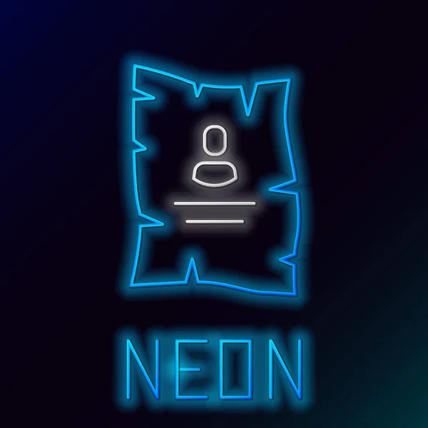 Žhnoucí Neonová Čára Hledaný Západní Plakát Ikona Izolované Černém Pozadí — Stockový vektor