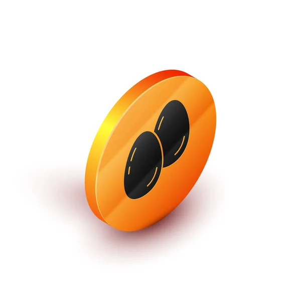Isometriska Påskägg Ikon Isolerad Vit Bakgrund Glad Påsk Orange Cirkelknapp — Stock vektor