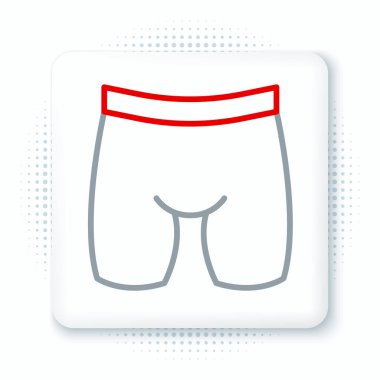 Çizgi bisiklet şortu simgesi beyaz arkaplanda izole edildi. Renkli taslak konsepti. Vektör