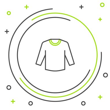 Çizgi süveter simgesi beyaz arkaplanda izole edildi. Kazak ikonu. Kazak tabelası. Renkli taslak konsepti. Vektör