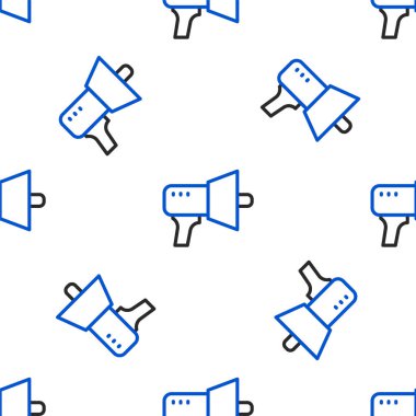 Hat Megafonu simgesi beyaz arkaplanda izole edilmiş kusursuz desen. Sözcü işareti. Renkli taslak konsepti. Vektör