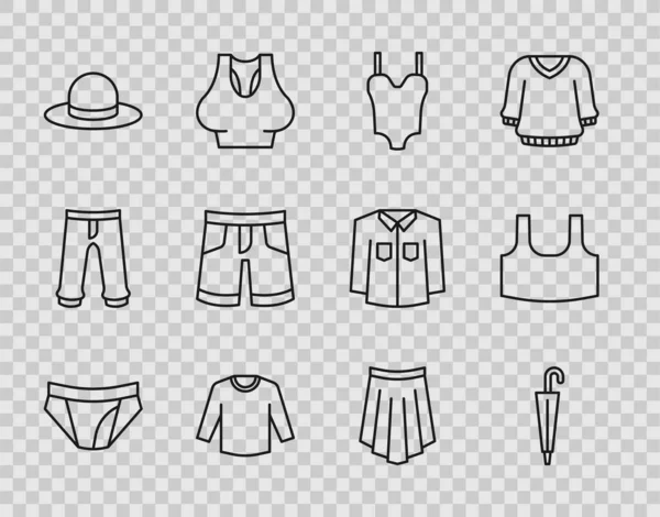 系列男式内裤 短裙或 短裙和内衣图标 — 图库矢量图片