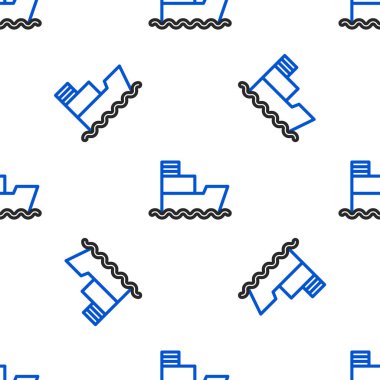 Çizgi Gemisi simgesi beyaz arkaplanda izole edilmiş. Sigorta konsepti. Güvenlik, güvenlik, koruma, konsept koruma. Renkli taslak konsepti. Vektör