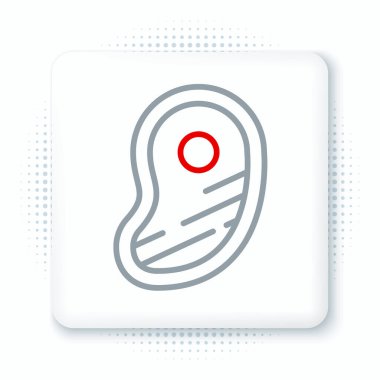 Hat biftek ikonu beyaz arka planda izole edildi. Renkli taslak konsepti. Vektör