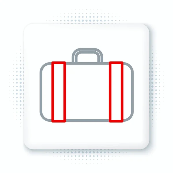 Line Suitcase Travel Icon Isolated White Background Traveling Baggage Sign — Stock Vector