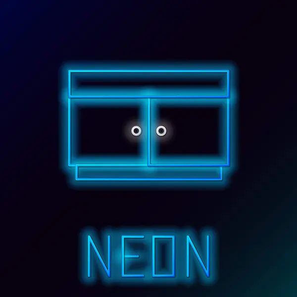 Glödande Neon Linje Bröst Lådor Ikon Isolerad Svart Bakgrund Färgstarkt — Stock vektor