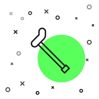 Siyah çizgili baston simgesi beyaz arka planda izole edilmiş. Vektör.