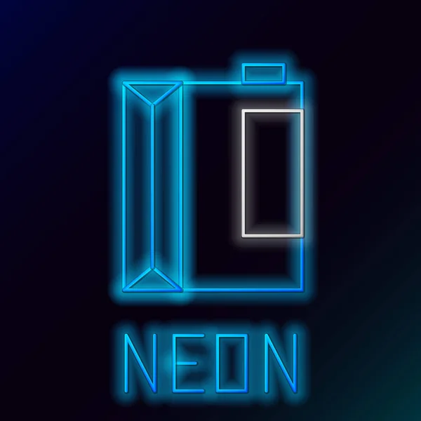 Glow Neon Line Paquet Papier Pour Icône Kéfir Isolé Sur — Image vectorielle