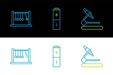 Mikroskop, Sarkacı ve Batarya simgesini ayarla. Vektör