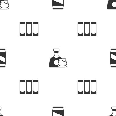 Bira kutusu, viski şişesi, cam ve dikişsiz atış. Vektör