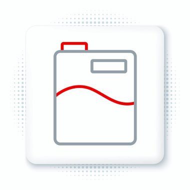 Beyaz arka planda temiz su ikonu olan büyük şişe hattı. Soğutucu için plastik kap. Renkli taslak konsepti. Vektör