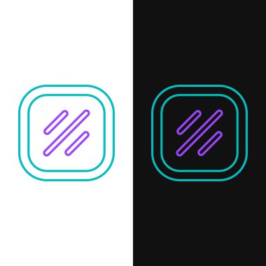 Biftek çizgisi simgesi beyaz ve siyah arkaplanda izole edilmiş. Renkli taslak konsepti. Vektör