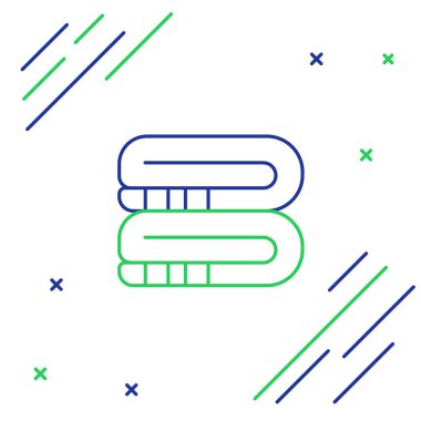 Beyaz arkaplanda çizgi havlu yığını simgesi izole edildi. Renkli taslak konsepti. Vektör