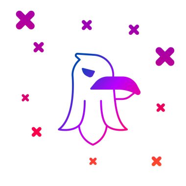 Renkli Kartal simgesi beyaz arkaplanda izole edildi. Amerikan başkanlık sembolü. Kademeli rastgele dinamik şekiller. Vektör