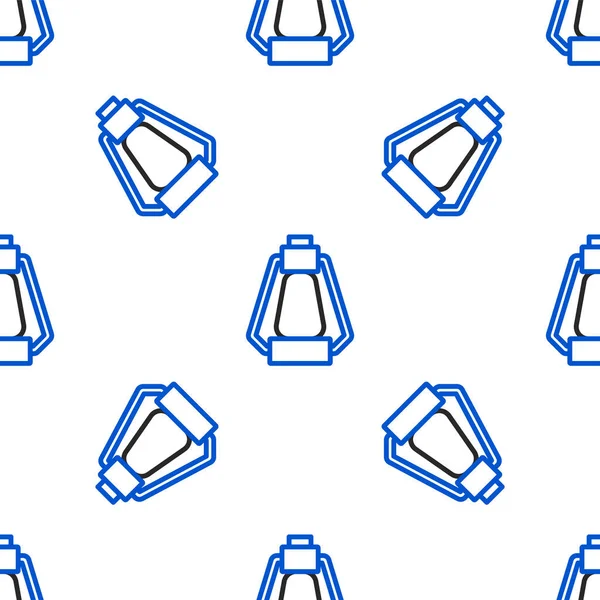 Ligne Icône Lanterne Camping Isolé Motif Sans Couture Sur Fond — Image vectorielle