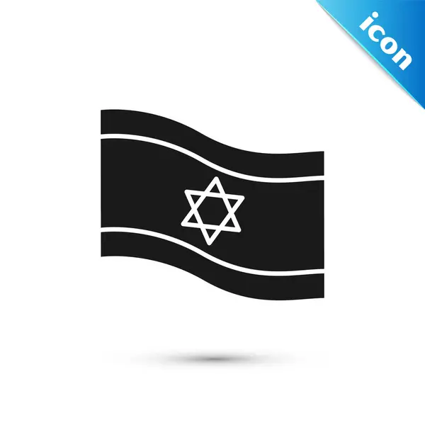 Grey Flag Israel Icon Isolated White Background National Patriotic Symbol — Stock Vector