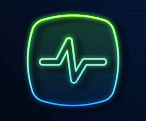 Glowing neon Smart watch showing heart beat rate icon isolated on blue  background. Fitness App concept. Vector Stock Vector