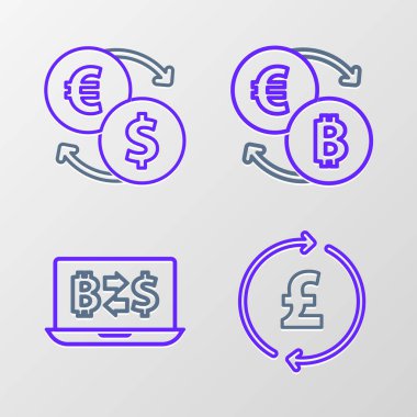 Sikke parasını pound, kripto para değişimi ve para ikonu ile ayarlayın. Vektör