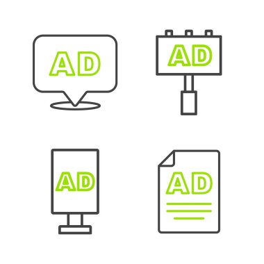 Satır Reklamcılığını, Hedefi ve simgeyi ayarla. Vektör