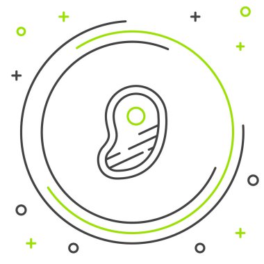 Hat biftek ikonu beyaz arka planda izole edildi. Renkli taslak konsepti. Vektör.