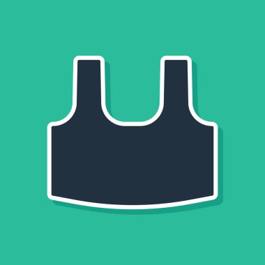 Mavi Undershirt simgesi yeşil arkaplanda izole edildi. Vektör.