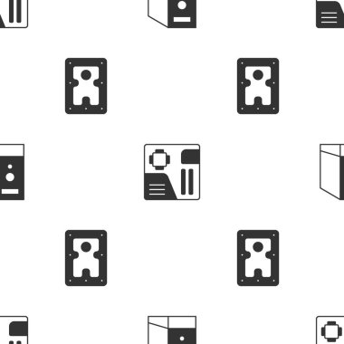 Case of bilgisayar, Motherboard dijital çip ve Hard disk sürücüsü HDD 'yi pürüzsüz şablona ayarla. Vektör